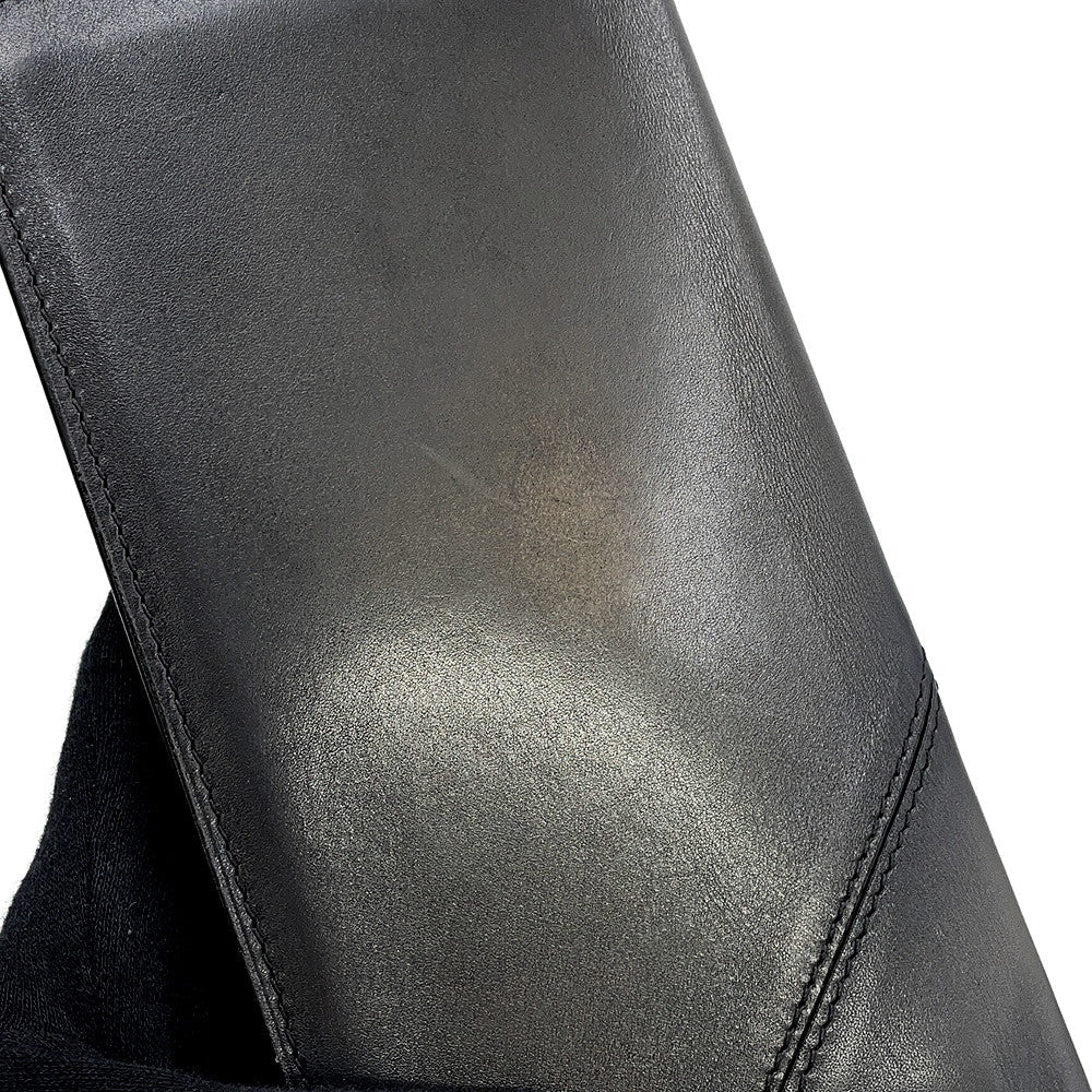 Berluti Calligraphy Long Wallet Dark Gray Leather