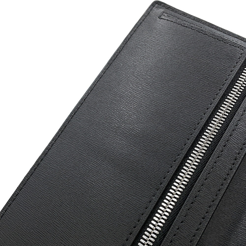 Berluti Calligraphy Long Wallet Dark Gray Leather