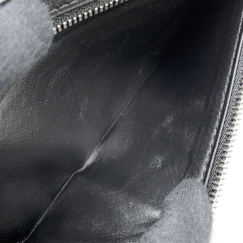 Berluti Calligraphy Long Wallet Dark Gray Leather