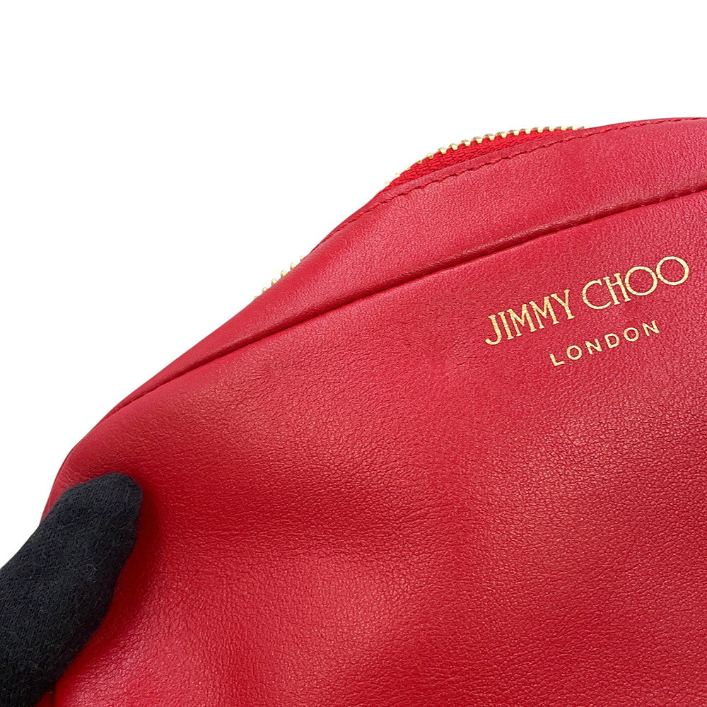 JIMMY CHOO Atini Shoulder Bag Red Leather