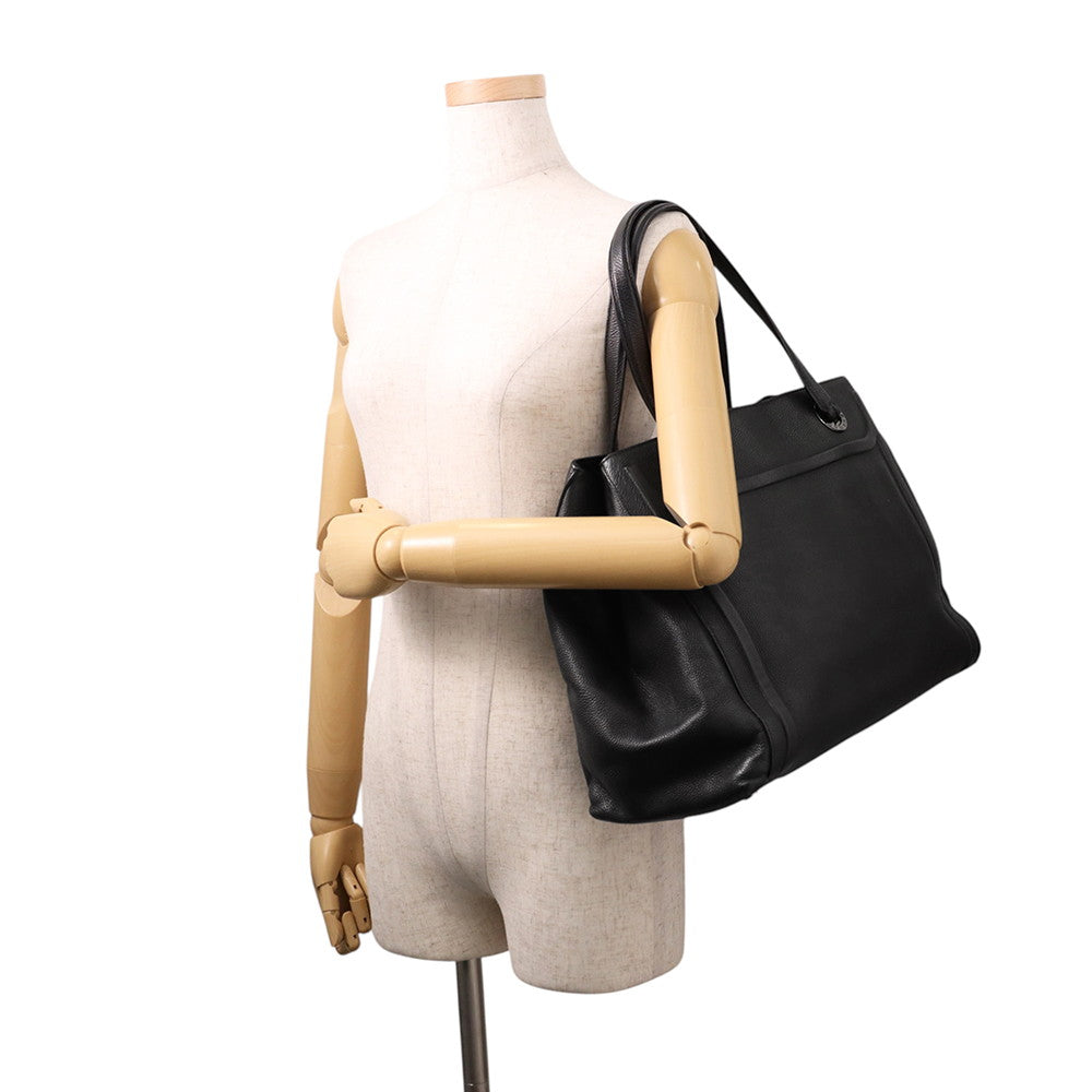 BVLGARI Tote Bag Black Leather