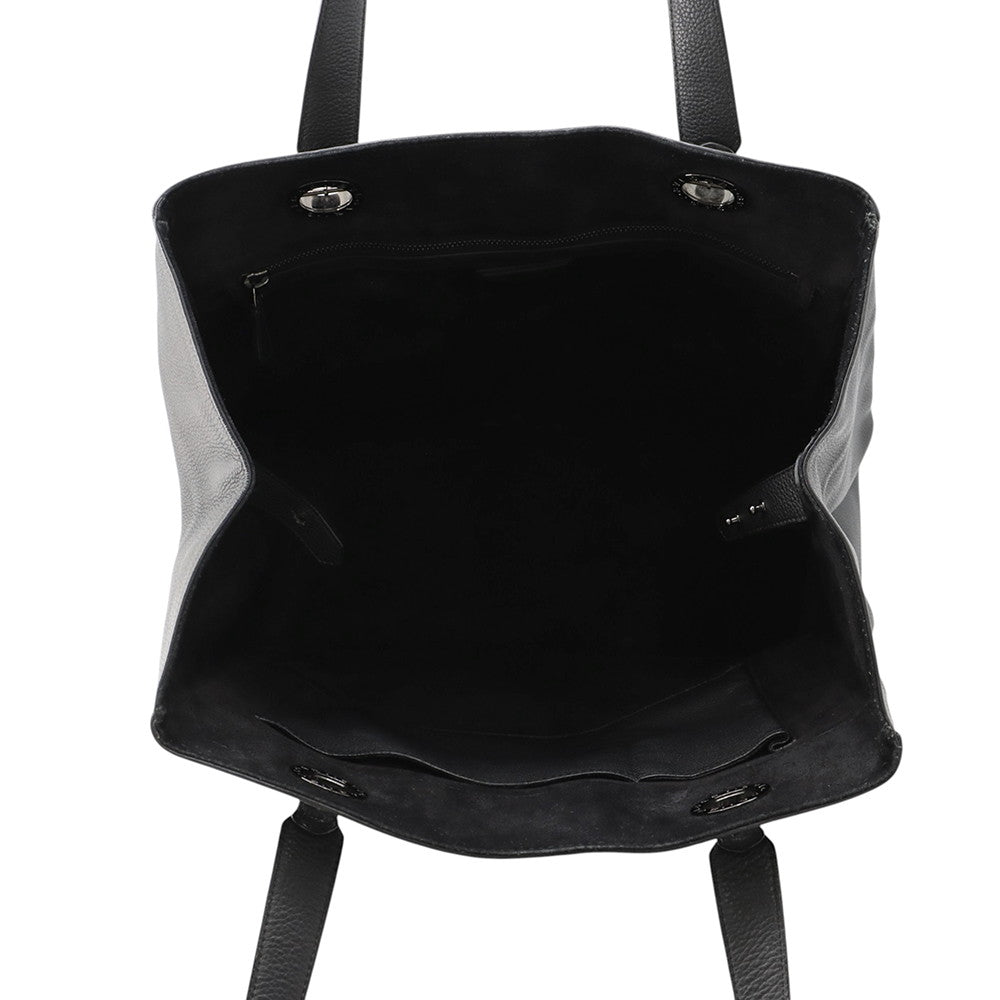 BVLGARI Tote Bag Black Leather