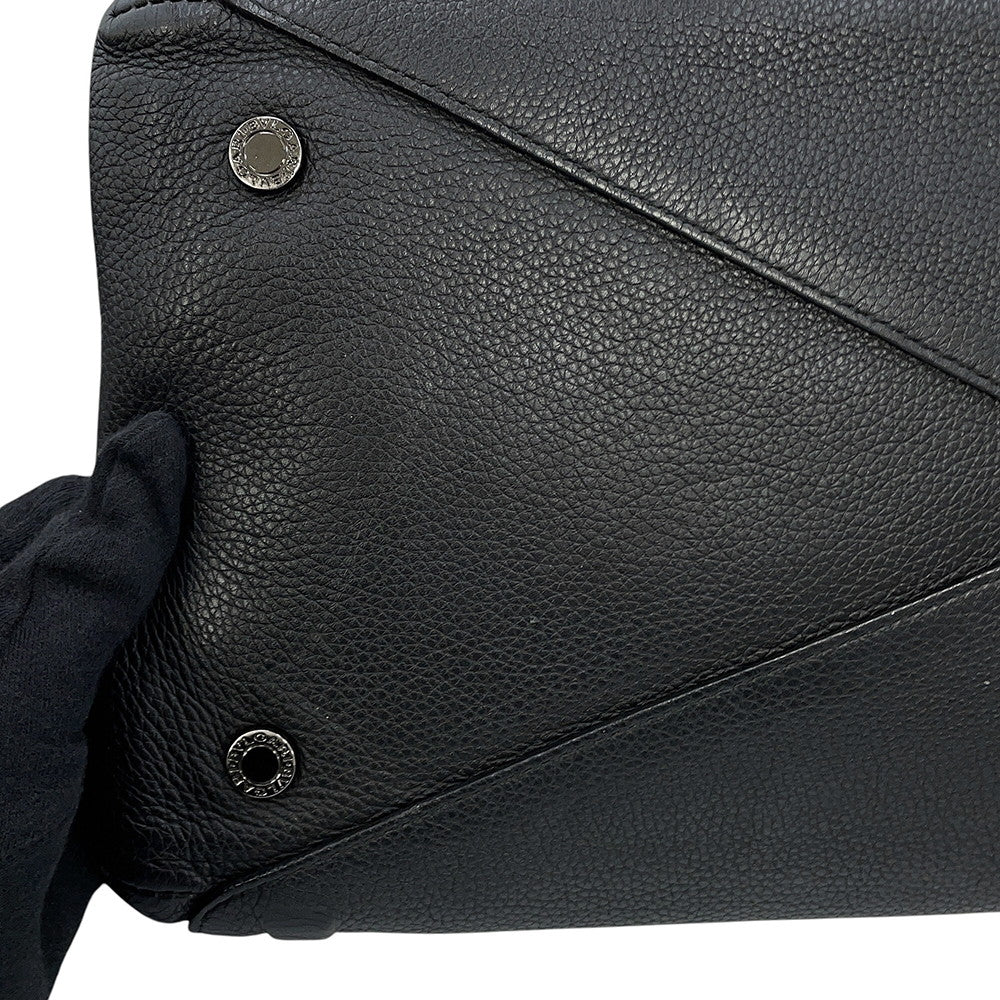 BVLGARI Tote Bag Black Leather