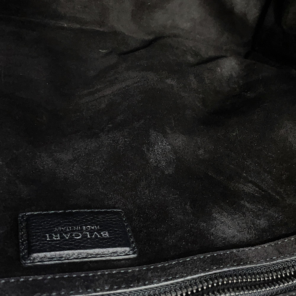 BVLGARI Tote Bag Black Leather
