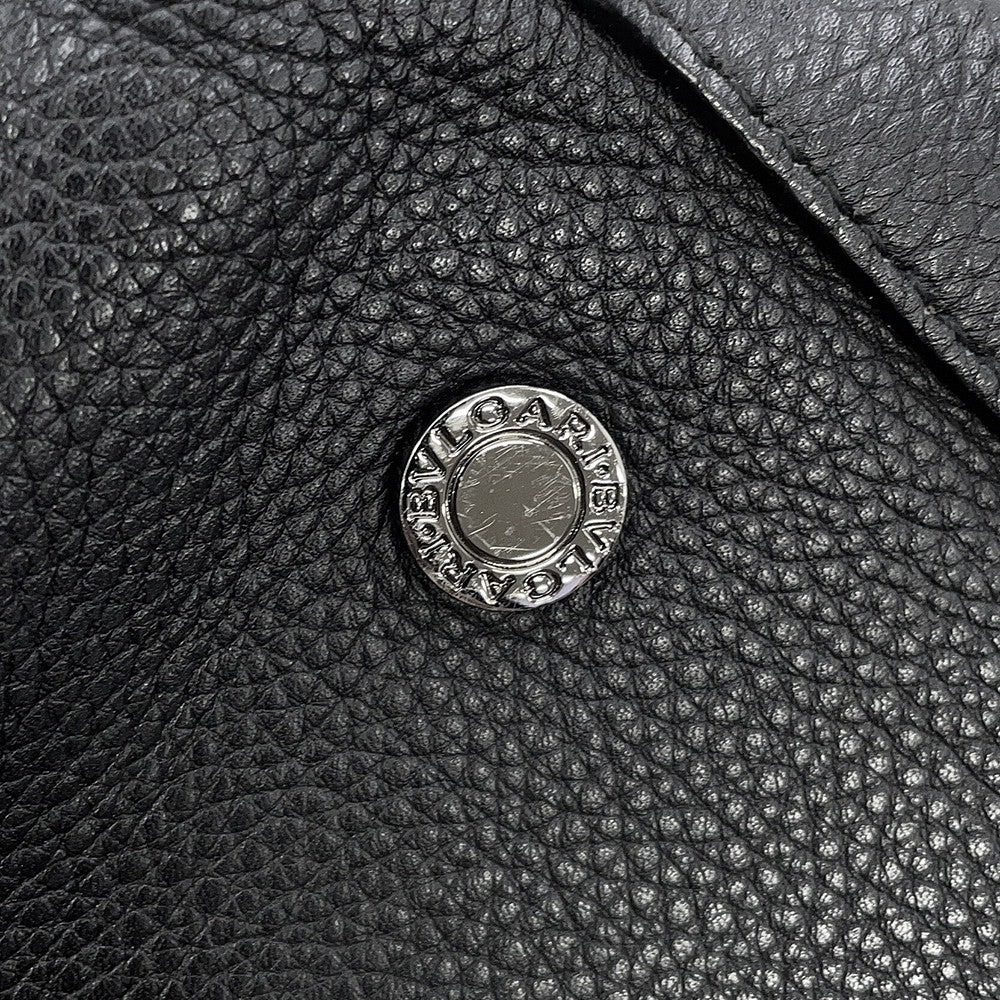 BVLGARI Tote Bag Black Leather