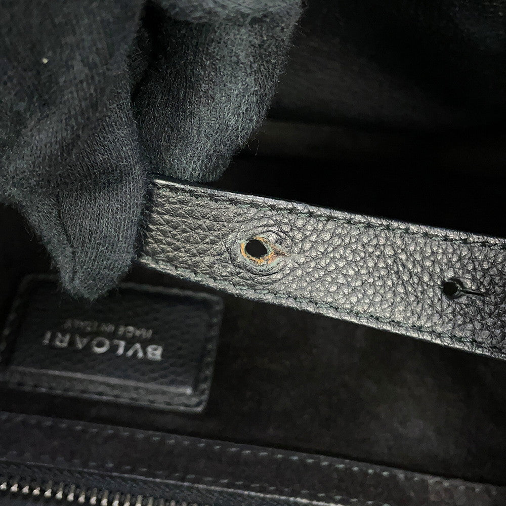 BVLGARI Tote Bag Black Leather