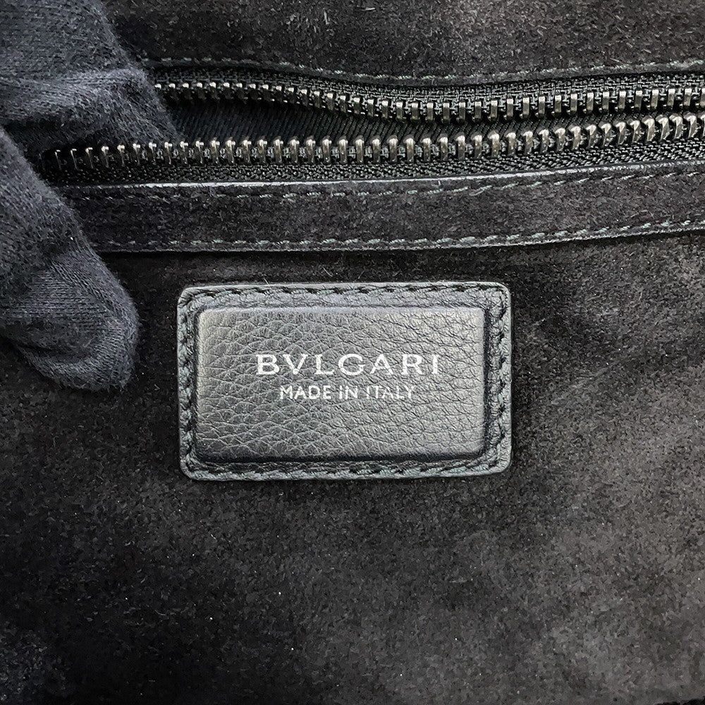 BVLGARI Tote Bag Black Leather