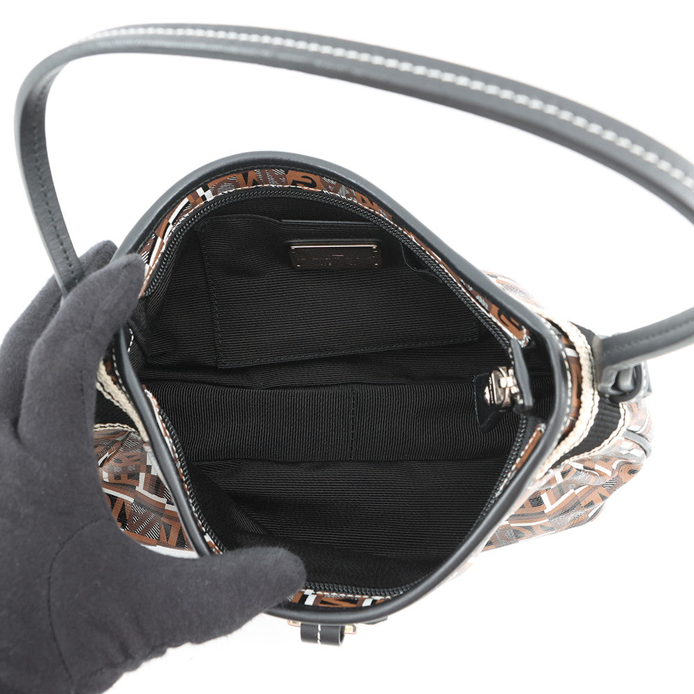 Ferragamo Gancini Handbag Brown21A507 PVC Leather