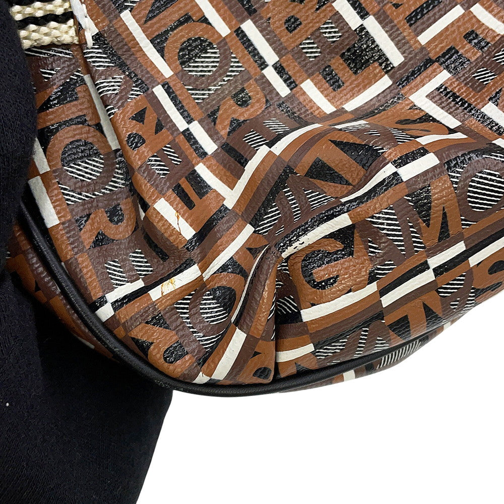 Ferragamo Gancini Handbag Brown21A507 PVC Leather