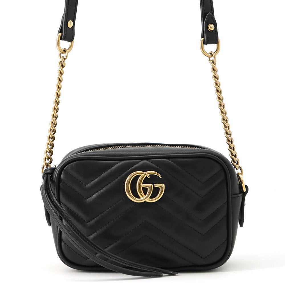 GUCCI GG Marmont Shoulder Bag Black634785 525040 Leather