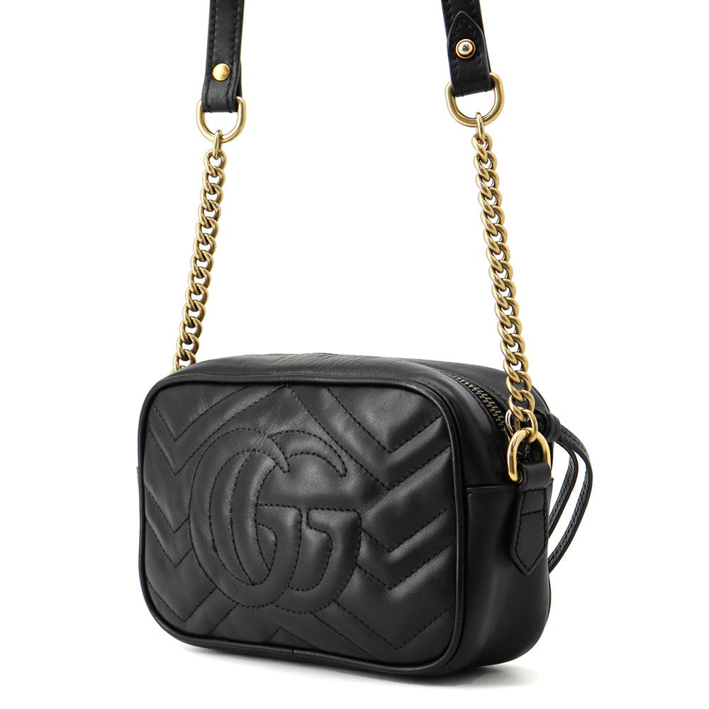 GUCCI GG Marmont Shoulder Bag Black634785 525040 Leather