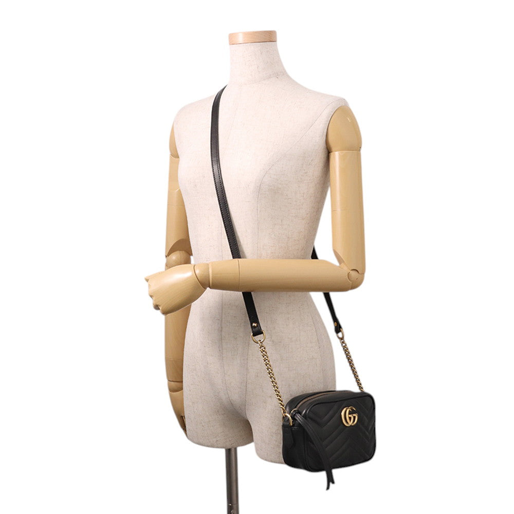 GUCCI GG Marmont Shoulder Bag Black634785 525040 Leather