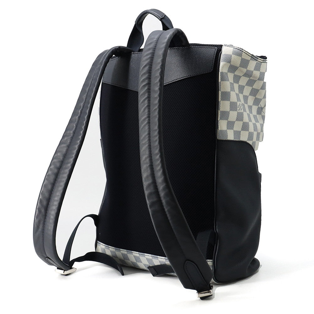 LOUIS VUITTON Match Point Backpack White/NavyN40018 Damier Coastline