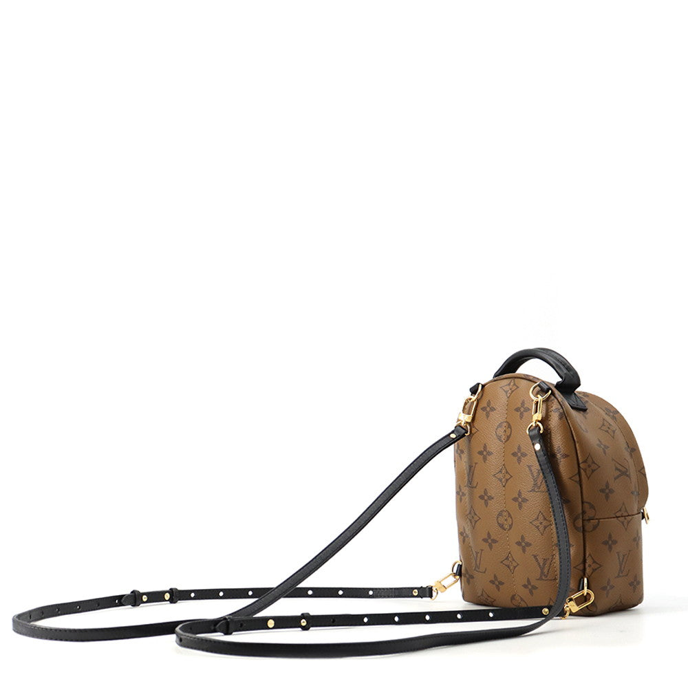 LOUIS VUITTON Palm Springs Backpack Noir/BrownM44872 Monogram Monogram Reverse Canvas Size MINI