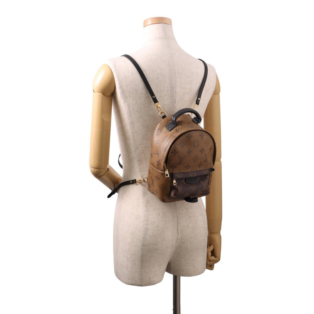 LOUIS VUITTON Palm Springs Backpack Noir/BrownM44872 Monogram Monogram Reverse Canvas Size MINI