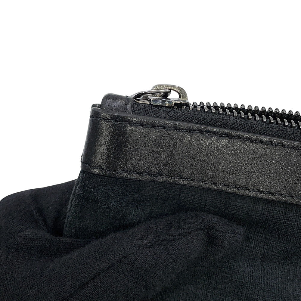JIMMY CHOO Derek Starr Studded business bag Navy/Black Denim suede leather