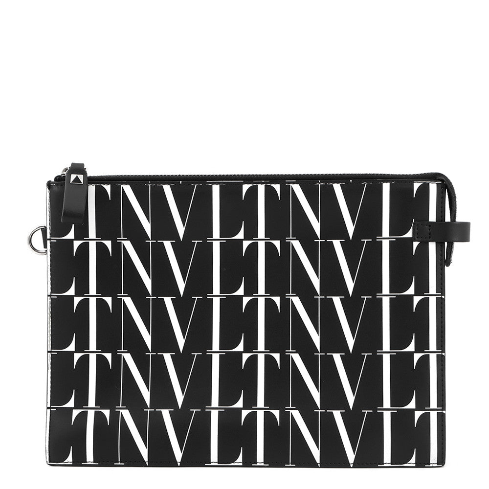 Valentino Garavani VLTN Logo Times Clutch Bag Black/WhiteWY2P0P09GTC_0NI Leather