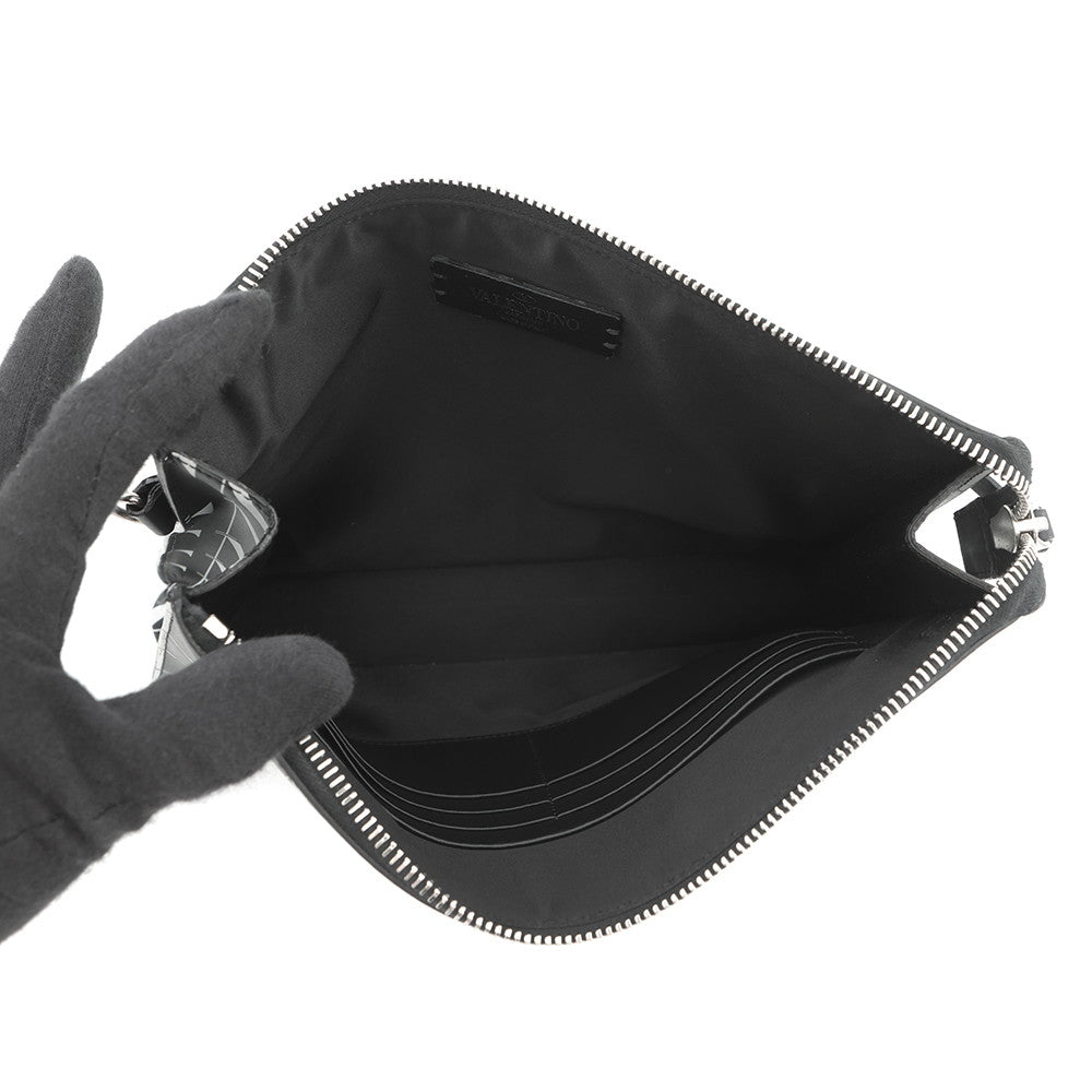 Valentino Garavani VLTN Logo Times Clutch Bag Black/WhiteWY2P0P09GTC_0NI Leather