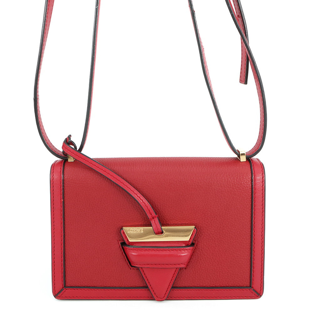 LOEWE Barcelona Shoulder Bag Red302.74NP39 Leather