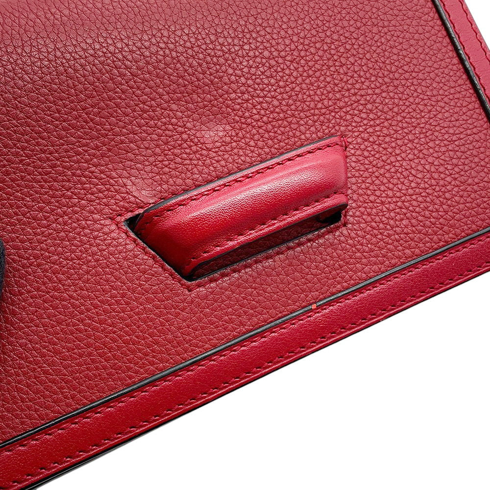 LOEWE Barcelona Shoulder Bag Red302.74NP39 Leather