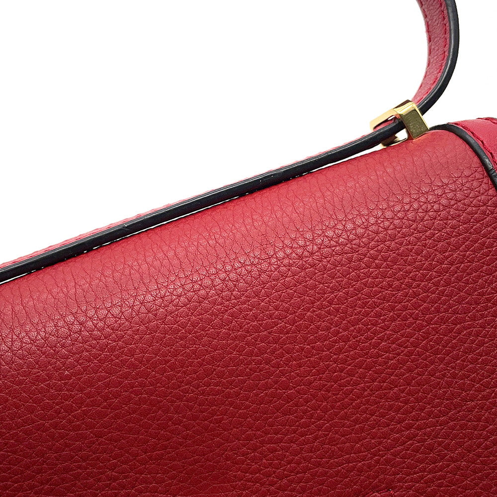 LOEWE Barcelona Shoulder Bag Red302.74NP39 Leather