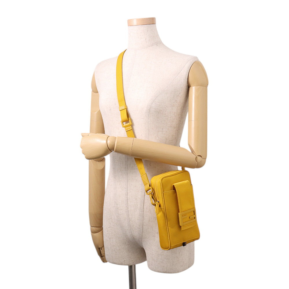 FENDI Bucket Shoulder Bag Yellow7AS056 AG0P Nylon Leather