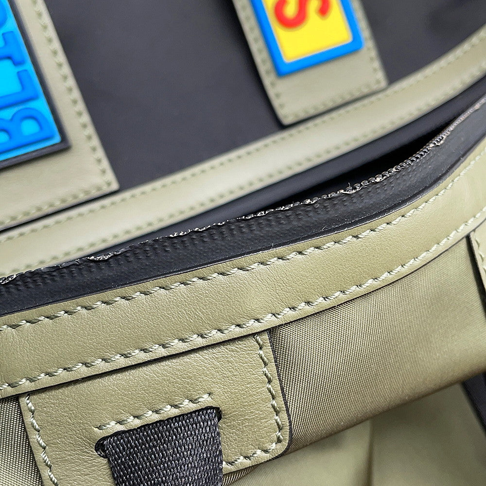 FENDI Backpack Khaki/Multicolor7VZ037 SIU Nylon Leather