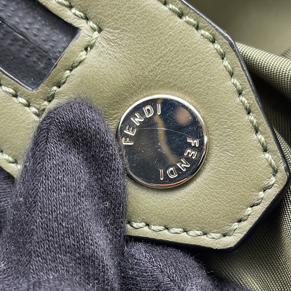 FENDI Backpack Khaki/Multicolor7VZ037 SIU Nylon Leather