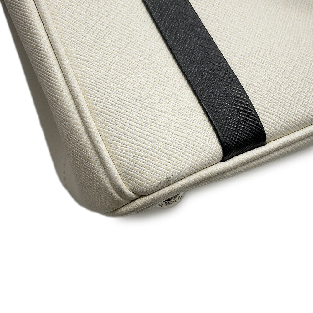 PRADA Galleria 2WAYBag White/Black1BA863 Leather