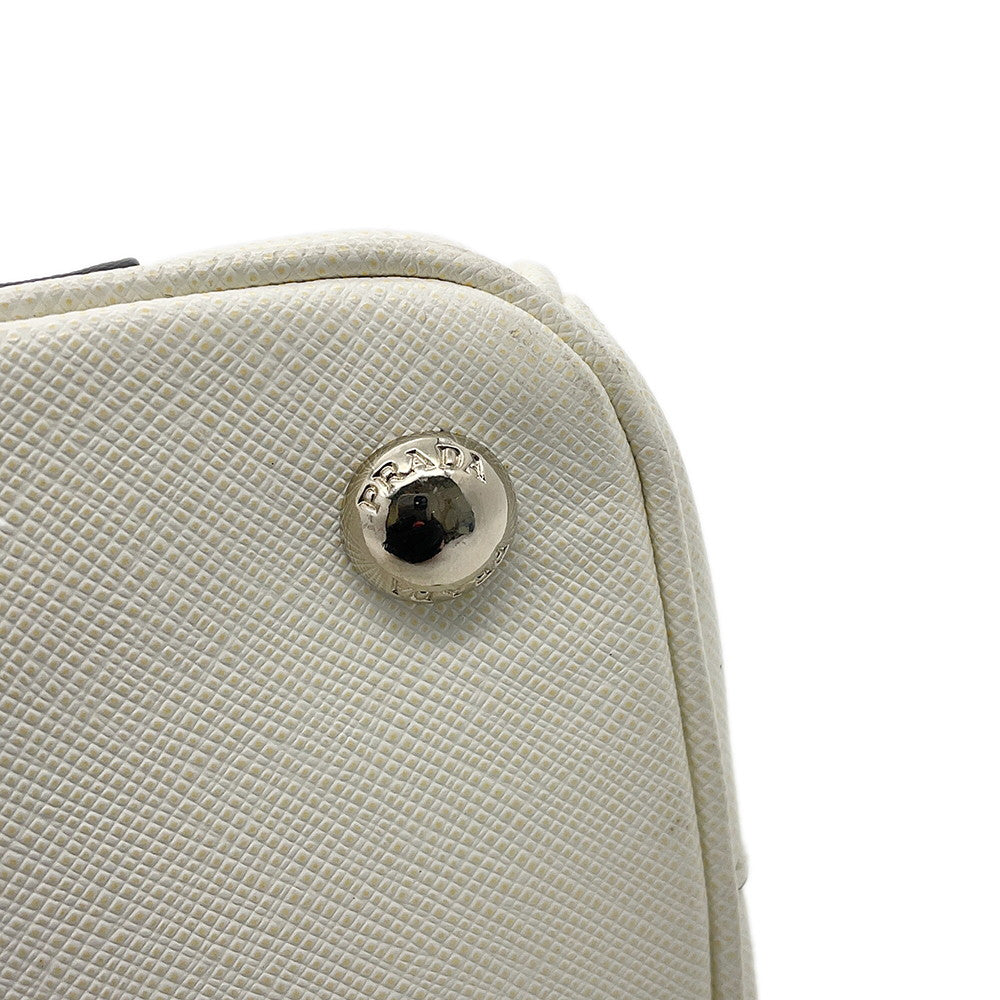 PRADA Galleria 2WAYBag White/Black1BA863 Leather