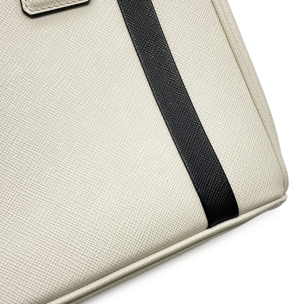 PRADA Galleria 2WAYBag White/Black1BA863 Leather