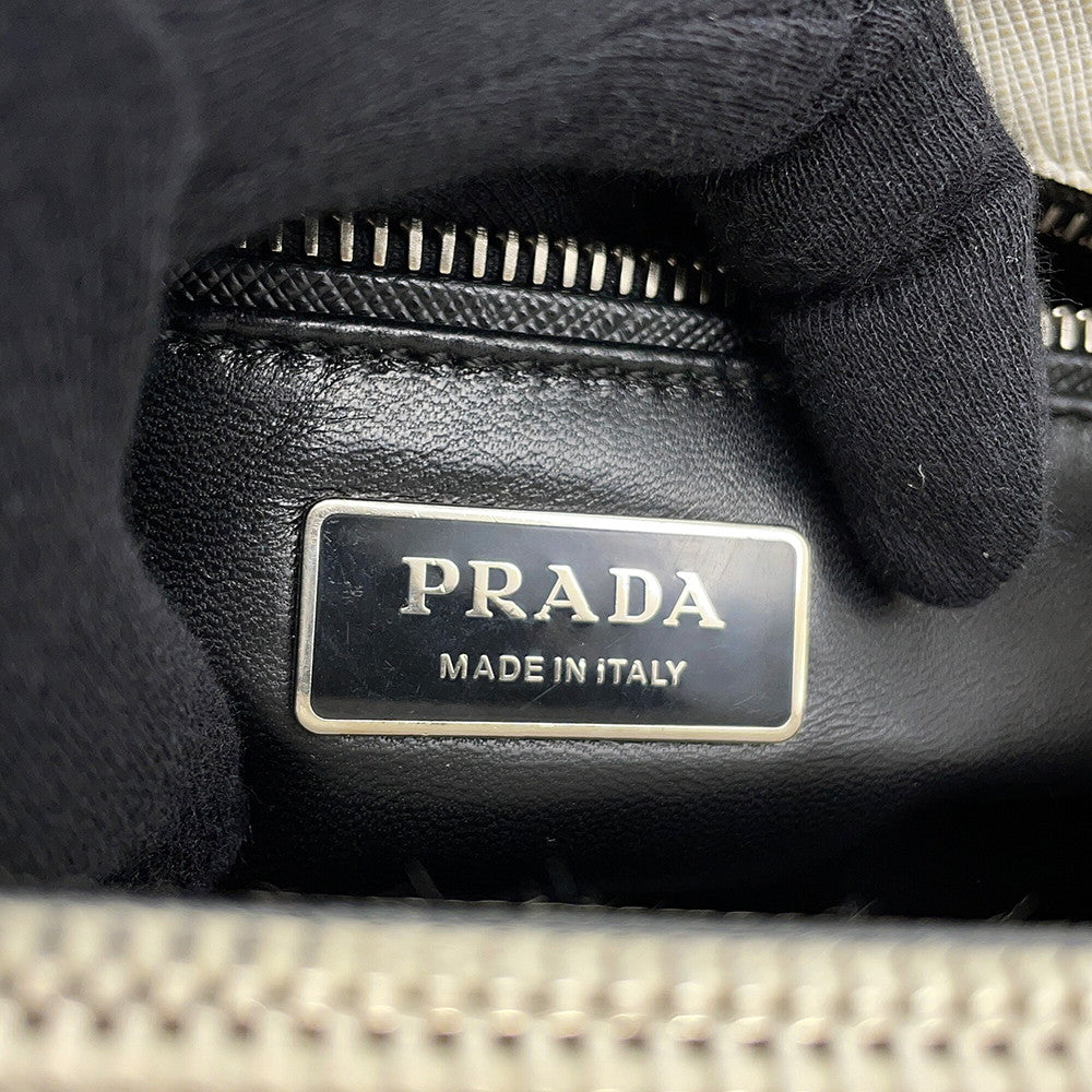 PRADA Galleria 2WAYBag White/Black1BA863 Leather