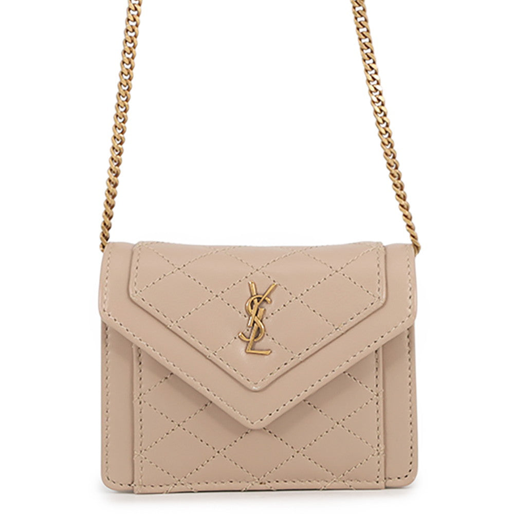 SAINT LAURENT PARIS Gaby ChainShoulder Beige6856121EL072721 Leather Size micro