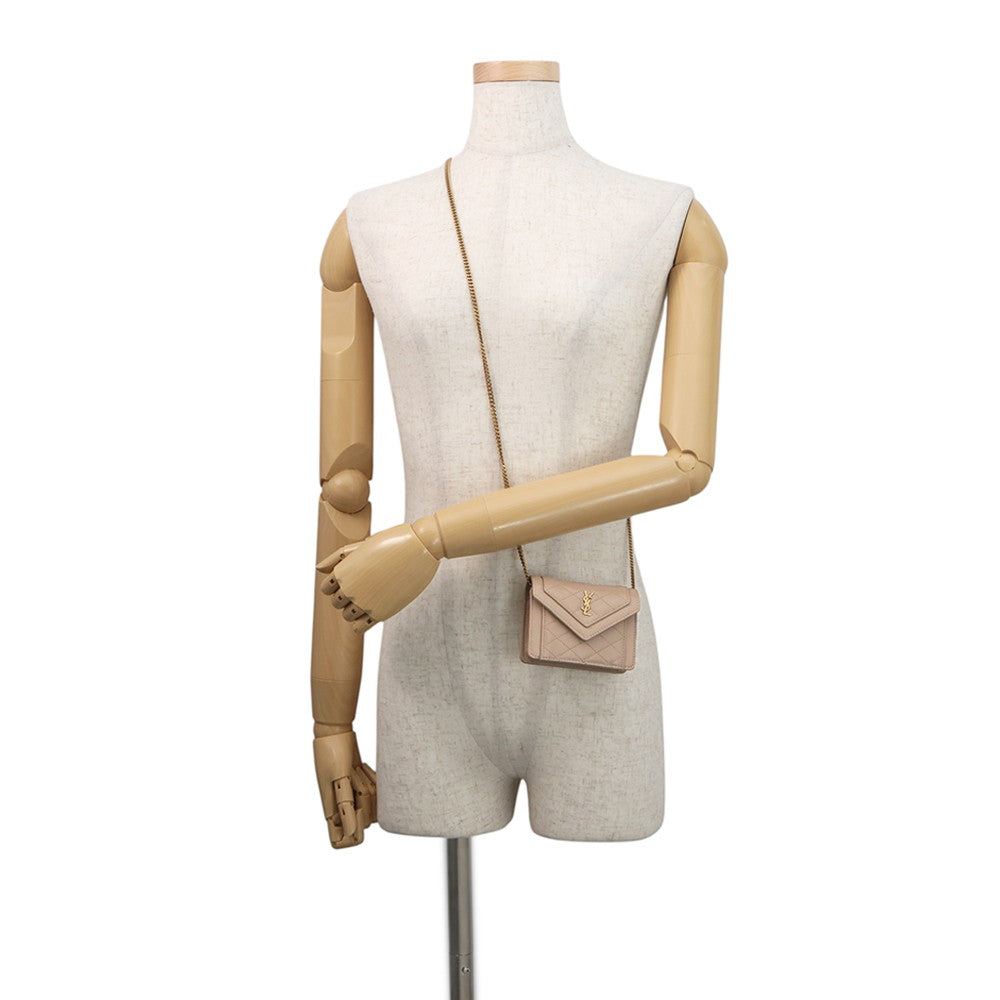 SAINT LAURENT PARIS Gaby ChainShoulder Beige6856121EL072721 Leather Size micro