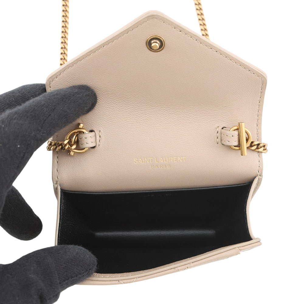 SAINT LAURENT PARIS Gaby ChainShoulder Beige6856121EL072721 Leather Size micro