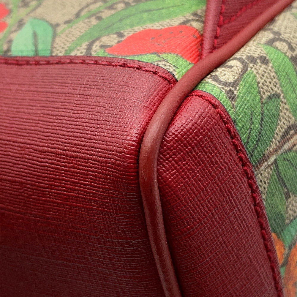 GUCCI GG Supreme Tian Backpack Beige/Red/Multicolor427042 GG Supreme Leather