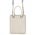 PRADA Triangle Mini 2WAY Bag White1BA333 Leather