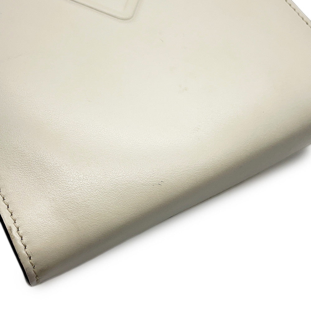 PRADA Triangle Mini 2WAY Bag White1BA333 Leather