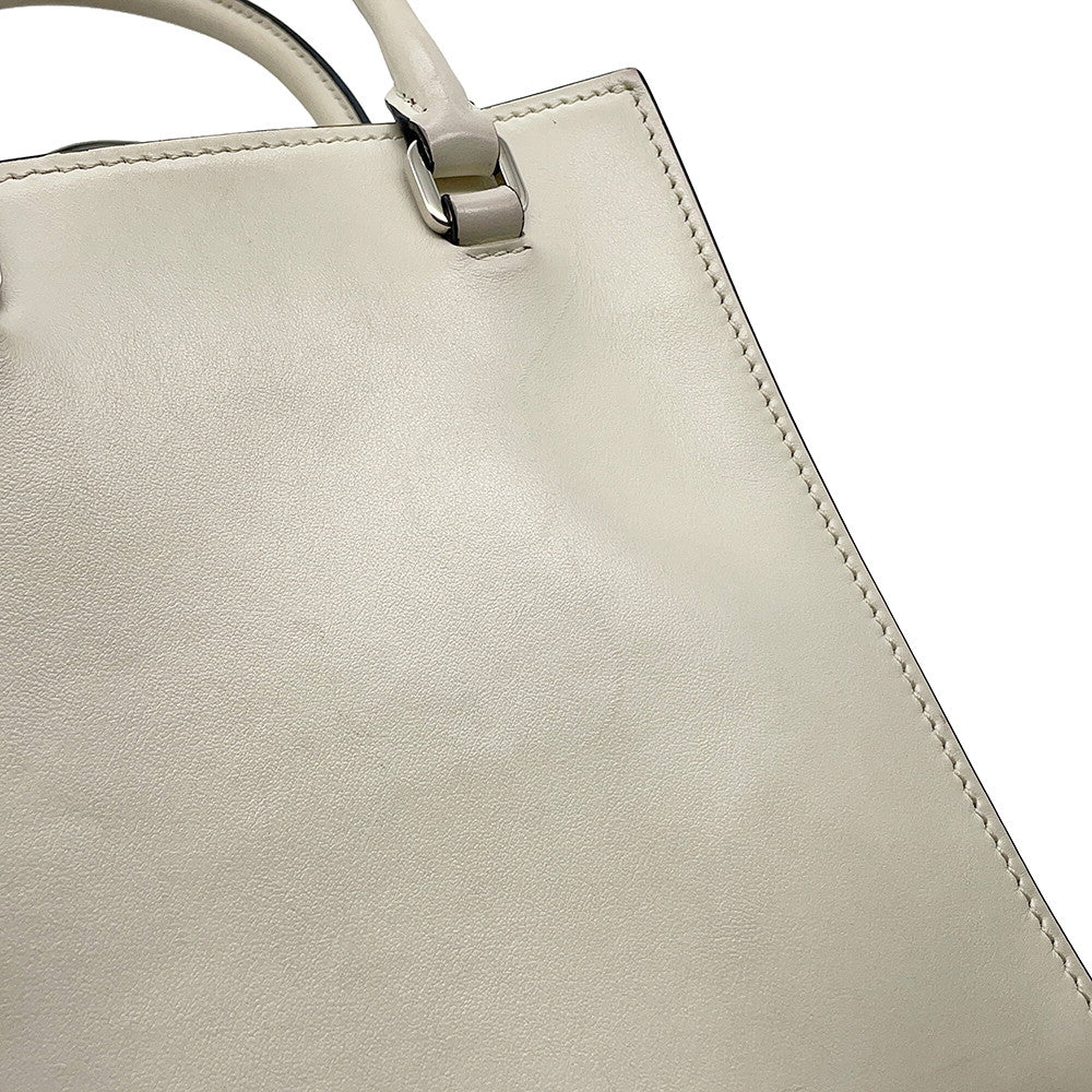 PRADA Triangle Mini 2WAY Bag White1BA333 Leather