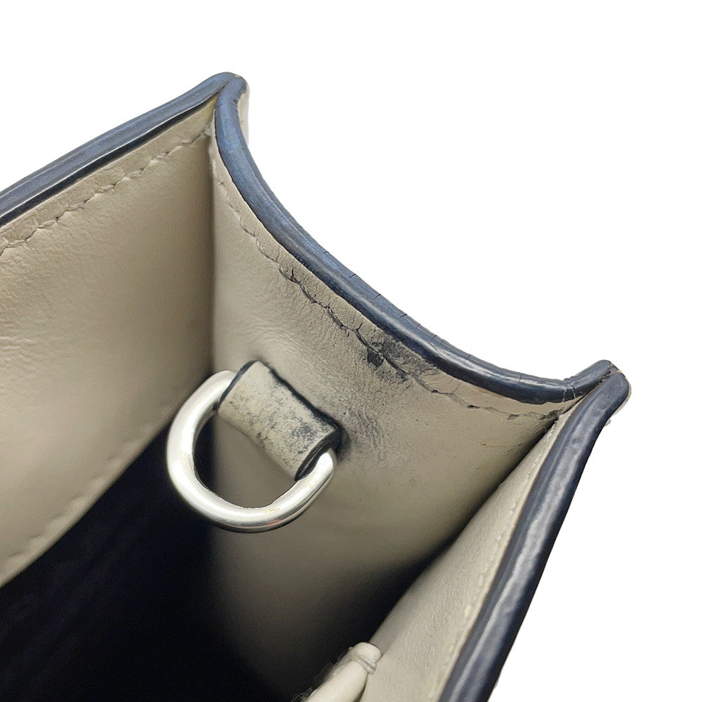 PRADA Triangle Mini 2WAY Bag White1BA333 Leather
