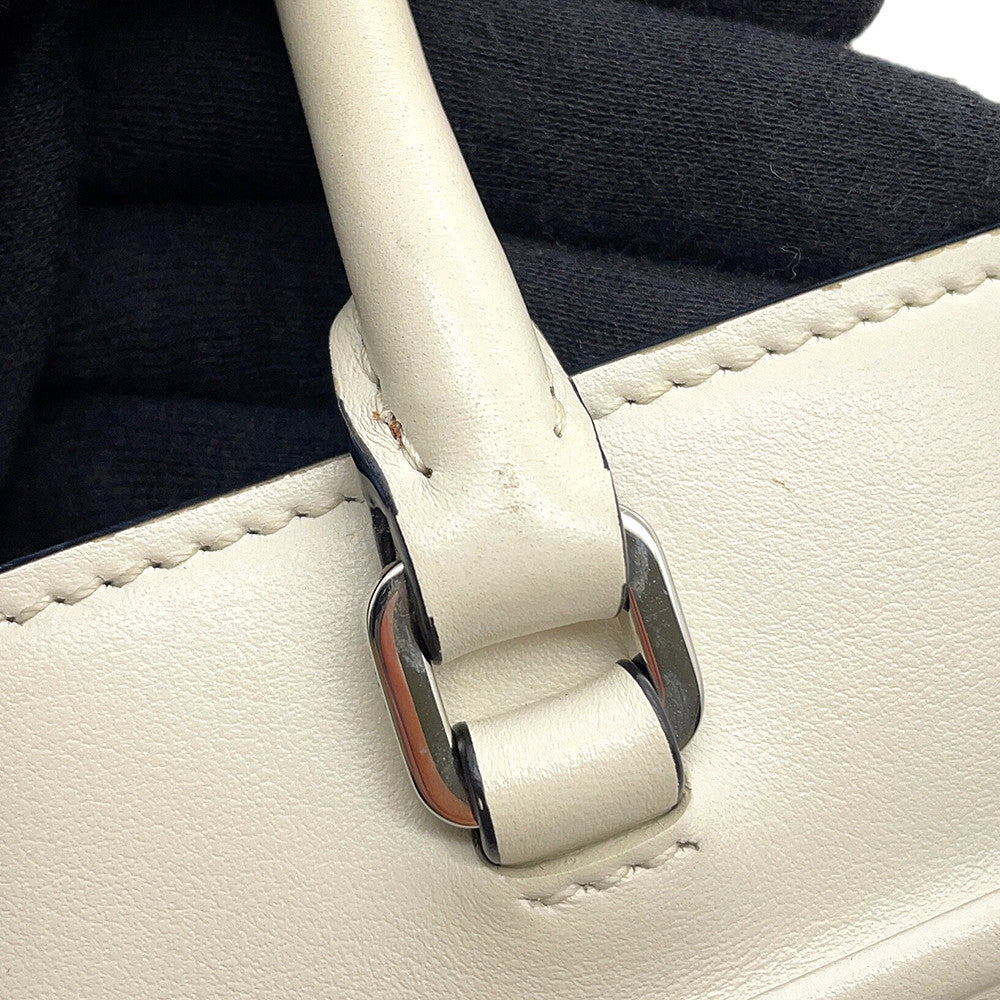 PRADA Triangle Mini 2WAY Bag White1BA333 Leather