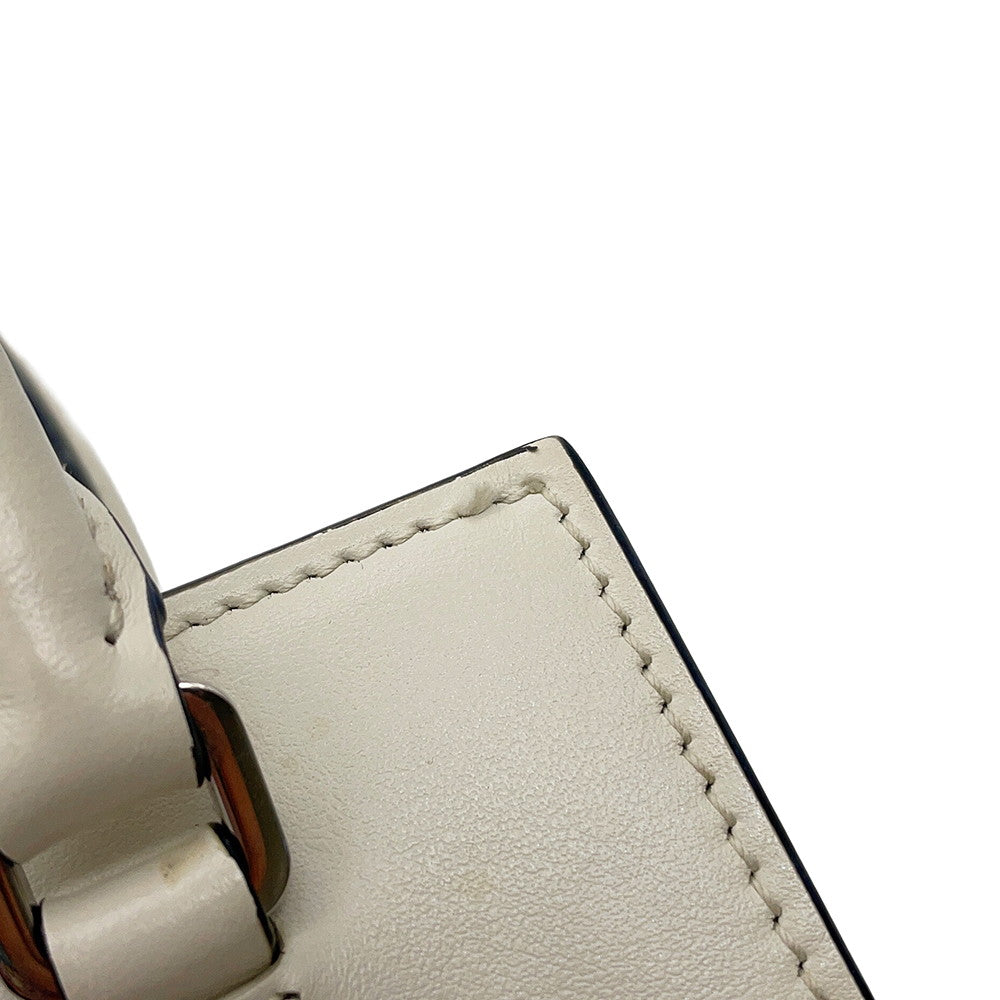 PRADA Triangle Mini 2WAY Bag White1BA333 Leather