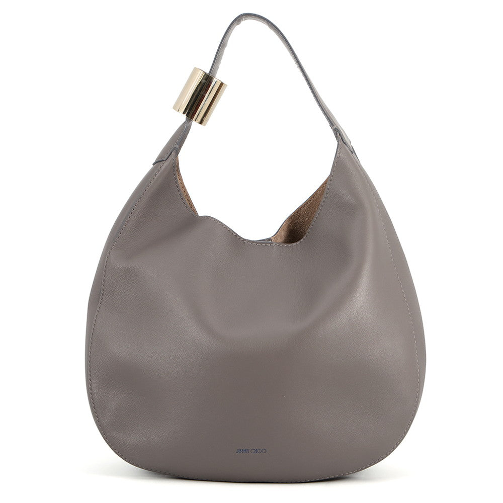 JIMMY CHOO STEVIE NAP One-Shoulder Bag Gray Leather