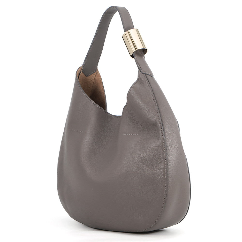 JIMMY CHOO STEVIE NAP One-Shoulder Bag Gray Leather