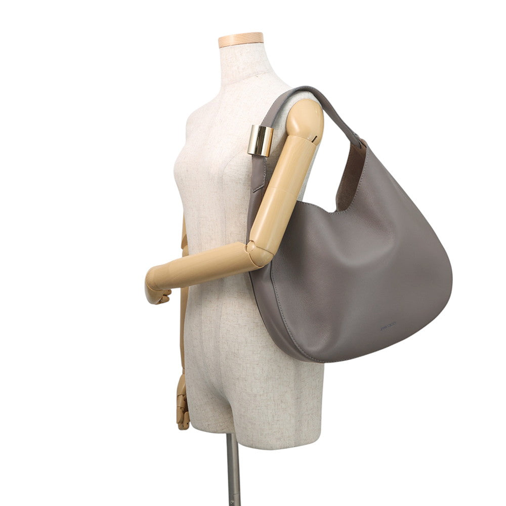 JIMMY CHOO STEVIE NAP One-Shoulder Bag Gray Leather