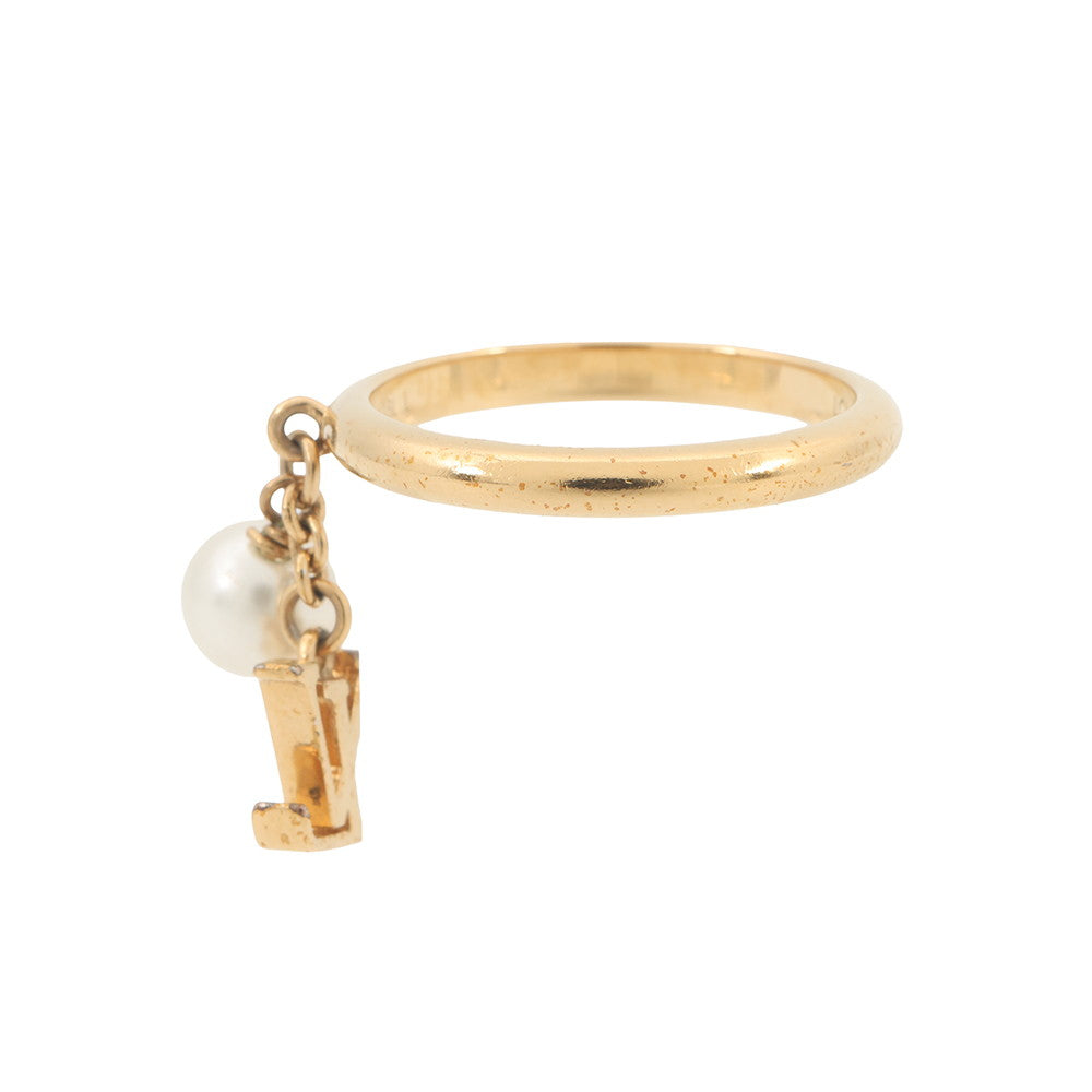 LOUIS VUITTON Ring・LV Iconic Louisa Size L/Approximately No. 15M1448L Gold Plated Faux Pearl