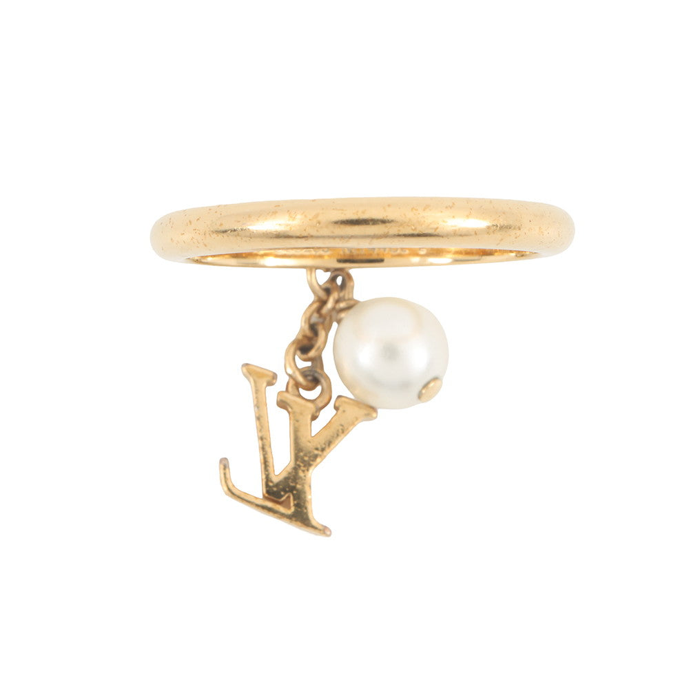 LOUIS VUITTON Ring・LV Iconic Louisa Size L/Approximately No. 15M1448L Gold Plated Faux Pearl