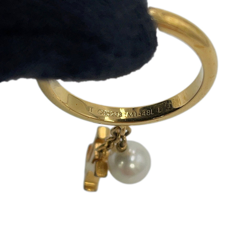 LOUIS VUITTON Ring・LV Iconic Louisa Size L/Approximately No. 15M1448L Gold Plated Faux Pearl