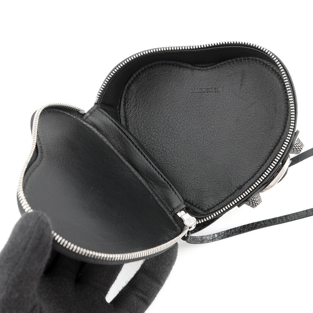 BALENCIAGA Lucagol Heart Pouch Black7716741VG9Y1000 Leather