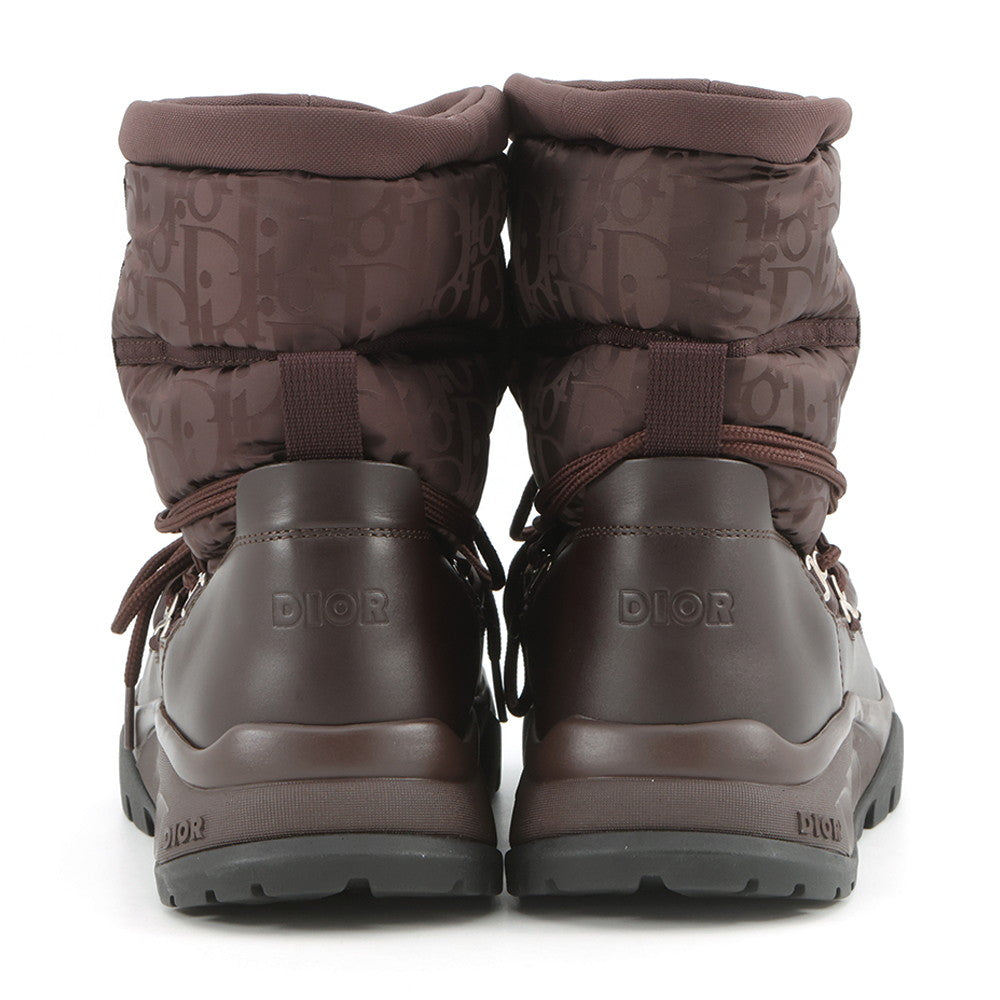Dior Oblique Mirage Snow Boots Peter Doig Collaboration Brown3BO267ZLP Nylon Leather Size 41